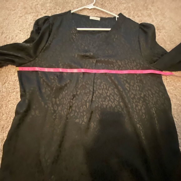 Cotton Bleu Black Jacquard Leopard Blouse | Size XL - Picture 3 of 6